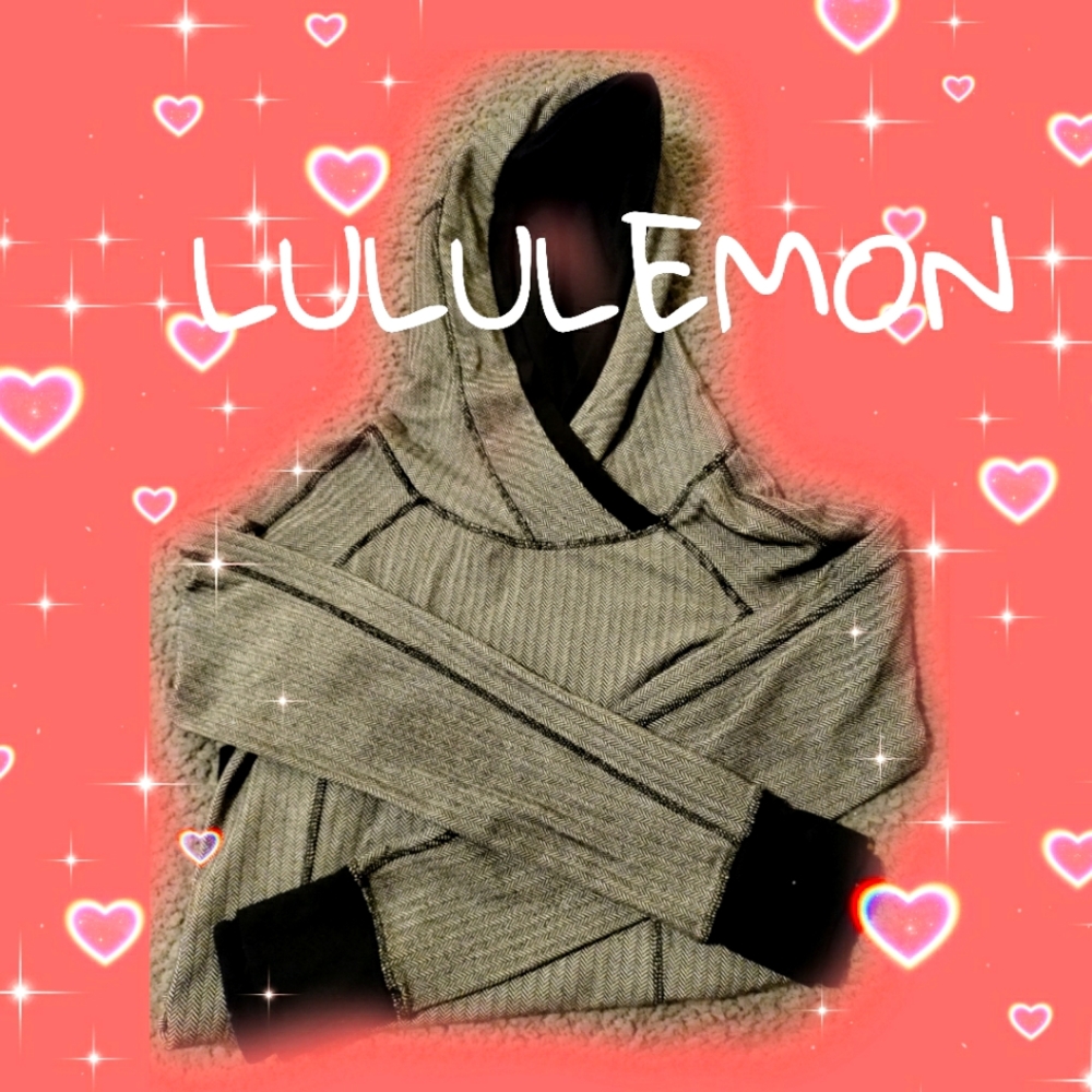 Lululemon size 6 grey and black sweatshirt with hood